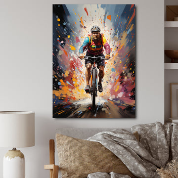 Bicycle Bold Rides Pointillism I - Bicycle Canvas Wall Art